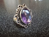 German Silver and Amethyst Ring