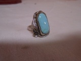 Ladies Sterling Silver and Turquoise Ring