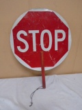 Vinatge Metal Hand Held Stop Sign