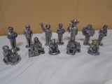 12pc Group of Pewter Figurines