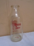 Riverside Dairy (Columbia Ciy, IN) Glass Quart Milk Bottle