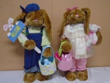 Large Plush Mr. and Mrs. Easter Bunnies