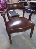 Like New Leather Arm Chair w/Nailhead Trim