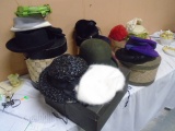 Group of 5 Vintage Hat Boxes Filled w/Hats