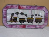 Stained Leaded Glass Train Décor Piece