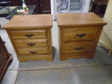 2 Matching 2 Drawer Oask Night Stands