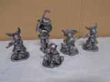 5 Limited Edition Pewter Rabbits