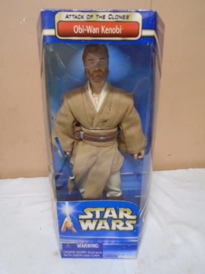 Hasboro Star Wars "Attack of the Clones" 12" Obi-Wan Kenobi Action Figure w/ Light Saber