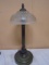 Glass Shade Metal Table Lamp