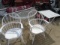 Round Patio Table w/ Umbrella and 2 Chairs w/ Side Table