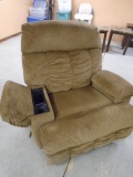 Light Brown Rocker Recliner w/Storage Arm