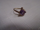 Ladies Sterling Silver & Amethyst Ring