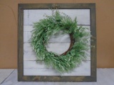 Wooden Wall Piee w/ Wreath