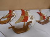 Vintage 3pc Metal Sail Style House Wall Décor