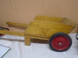 Child's Wooden Wheelbarrow w/ Steel Wheels