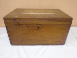 Antique Wooden Storage Chest w/ Dovetail Corners