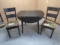 Like New Wood Drop Leaf Table w/ 2 Chairs w/ Cushions