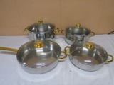 4pc Heavy Duty Stainless Steel Pan Set