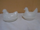 2 Vintage Small Hen on Nests