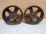 Pair of Cast Iron Antique Wheels