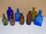 Group of 9 Vintage Glass Bottles