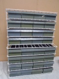 2 Matching 16 Drawer Steel Frame Parts/Hardware Organzier