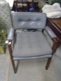 Gray Upholstered Arm Chair