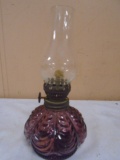 Vintage Drapery Pattern Oil Lamp