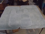 3pc Light Blue Bath Rug Set