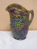 Imperial Glass Carnival Glass Grape Pattern Pitcher