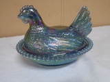 Indiana Glass Carnival Glass Hen on Nest