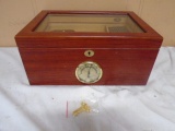 Beautiful Wooden Glass Top Humidor