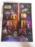 Sheet of Star Wars Postal Stamps