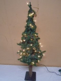 36in Lighted Tree w/ Pine Cones