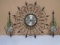 Vintage Metal Elgin Wall Clock w/ Matching Wall Sconces