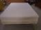 Queen Size Bed Complete w/All White No-Flip Mattress Set and Metal Frame