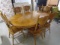 Beautiful Oak Pedestal Dining Table w/Claw Feet and Center Leaf and 6 Chairs