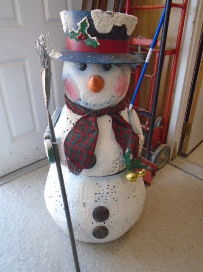 Metal Snowman w/ Broom