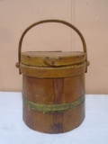 Antique Wooden Sugar Bucket w/ Handle