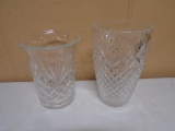 (2) Lead Crystal Vases