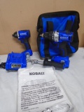 Like New Kobalt 24V Max 1/2in Drill & Impact Set w/ Battery Charger