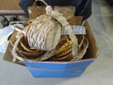 Large Box of Assorted Wicker Baskets