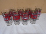 Set of (8) Vintage Penguin Point Coca-Cola Glasses