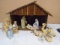 10pc Nativity Scene w/ Solid Wood Manger