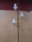 Vintage 3 Bulb/Glass Shade Floor to Ceiling Pole Light