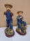 Pair of Boy Figures w/Dogs