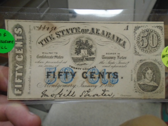 1863 50 Cent Confederate Bill