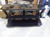 3 Tier Metal/Wood/Glass Flat Panel TV Stand