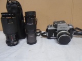 Nikon F 35 mm SLR Camera w/2 Lenses and Case