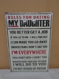 Rules For Dating My Daughter Metal Sign